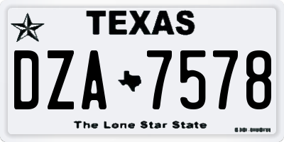 TX license plate DZA7578