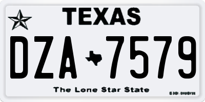 TX license plate DZA7579