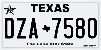 TX license plate DZA7580