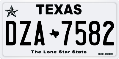 TX license plate DZA7582