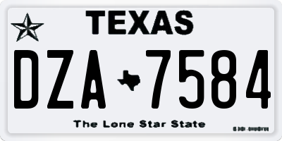 TX license plate DZA7584