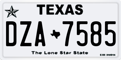 TX license plate DZA7585
