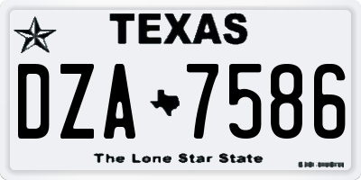 TX license plate DZA7586