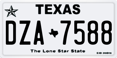 TX license plate DZA7588