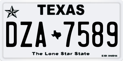 TX license plate DZA7589
