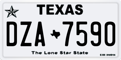 TX license plate DZA7590