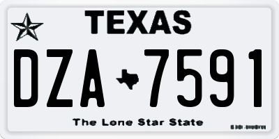 TX license plate DZA7591