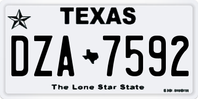 TX license plate DZA7592