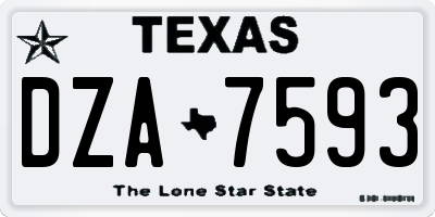 TX license plate DZA7593