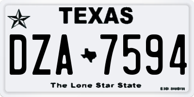 TX license plate DZA7594