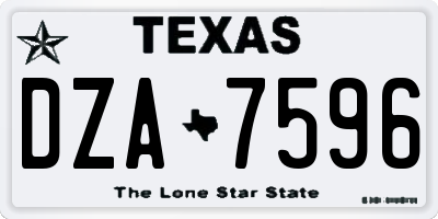 TX license plate DZA7596