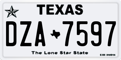 TX license plate DZA7597
