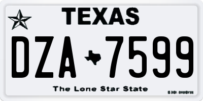 TX license plate DZA7599