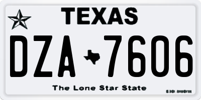 TX license plate DZA7606