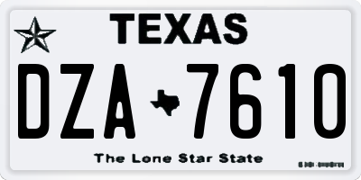 TX license plate DZA7610