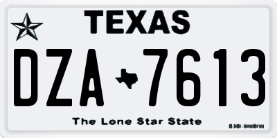 TX license plate DZA7613