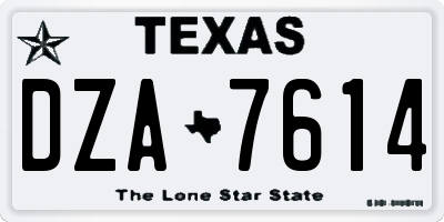 TX license plate DZA7614