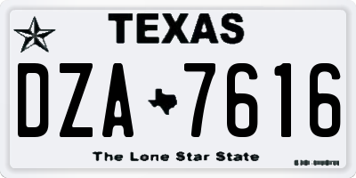 TX license plate DZA7616