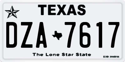 TX license plate DZA7617