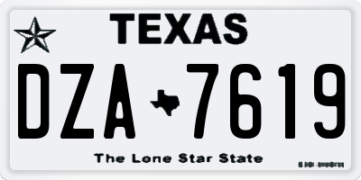 TX license plate DZA7619