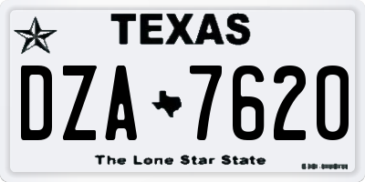 TX license plate DZA7620
