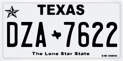 TX license plate DZA7622