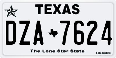 TX license plate DZA7624