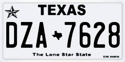 TX license plate DZA7628