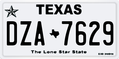 TX license plate DZA7629