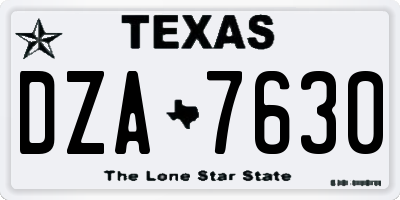 TX license plate DZA7630