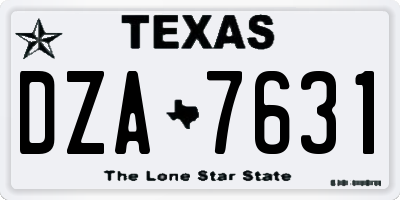 TX license plate DZA7631