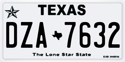 TX license plate DZA7632