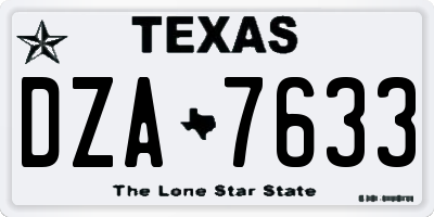 TX license plate DZA7633