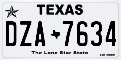 TX license plate DZA7634