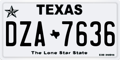 TX license plate DZA7636