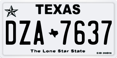 TX license plate DZA7637