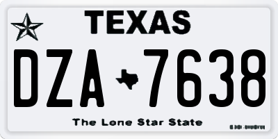TX license plate DZA7638