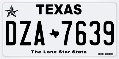 TX license plate DZA7639