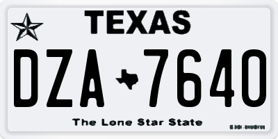 TX license plate DZA7640