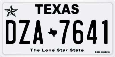 TX license plate DZA7641