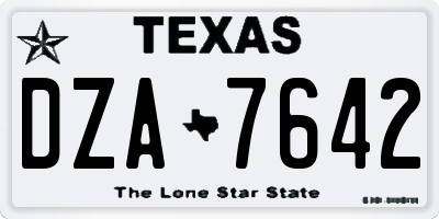 TX license plate DZA7642