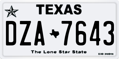 TX license plate DZA7643