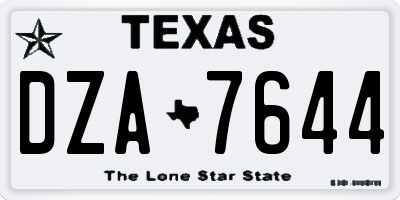 TX license plate DZA7644