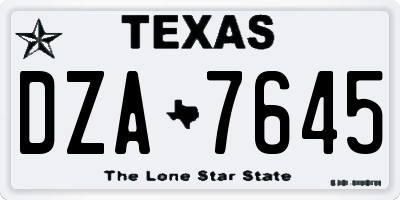 TX license plate DZA7645