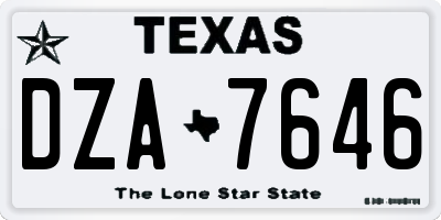 TX license plate DZA7646