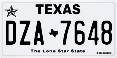 TX license plate DZA7648