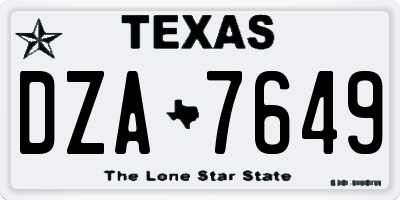 TX license plate DZA7649