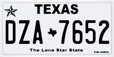 TX license plate DZA7652