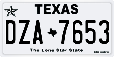 TX license plate DZA7653
