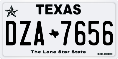 TX license plate DZA7656